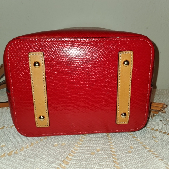 Dooney & Bourke Red Leather Drawstring Crossbody Bag - Picture 6 of 12